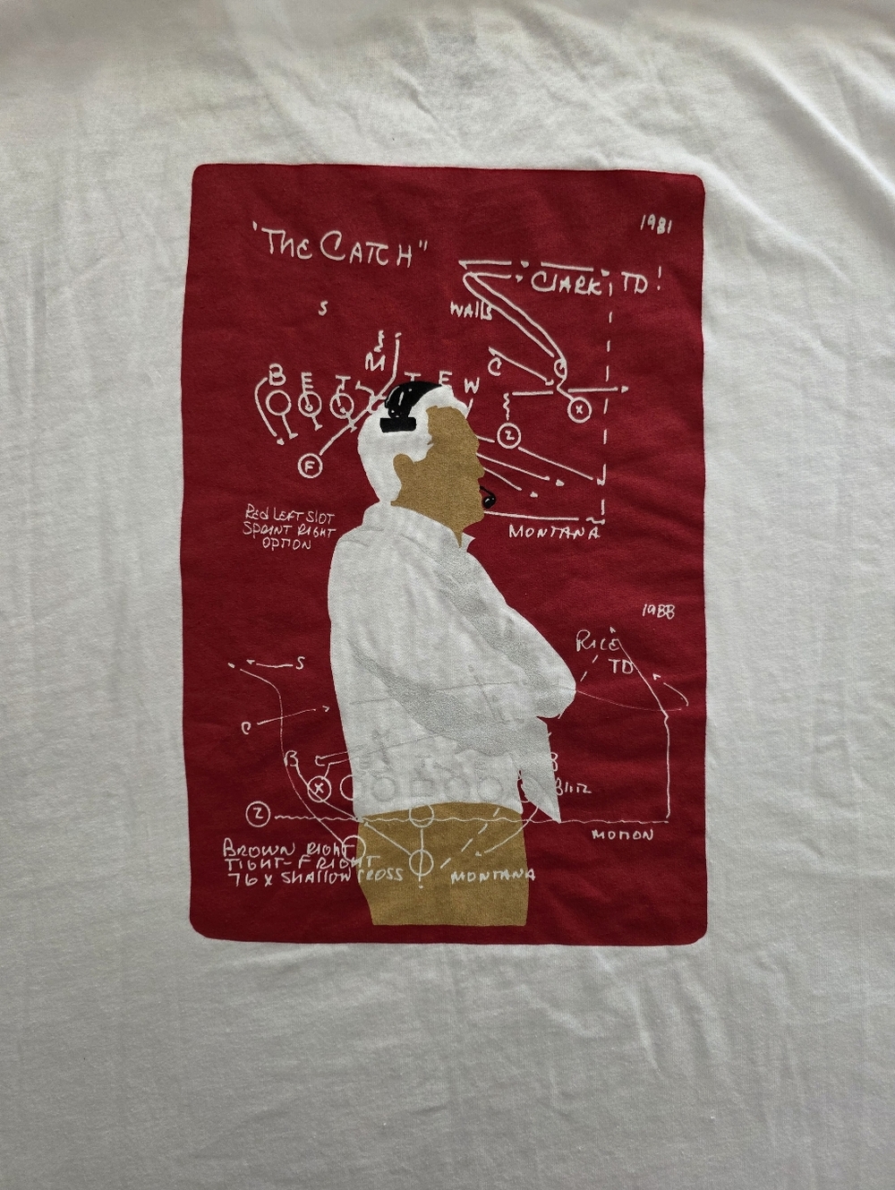 Levi's San Francisco 49ers Bill Walsh "The Catch" Tee, Men's XL, GUC - White